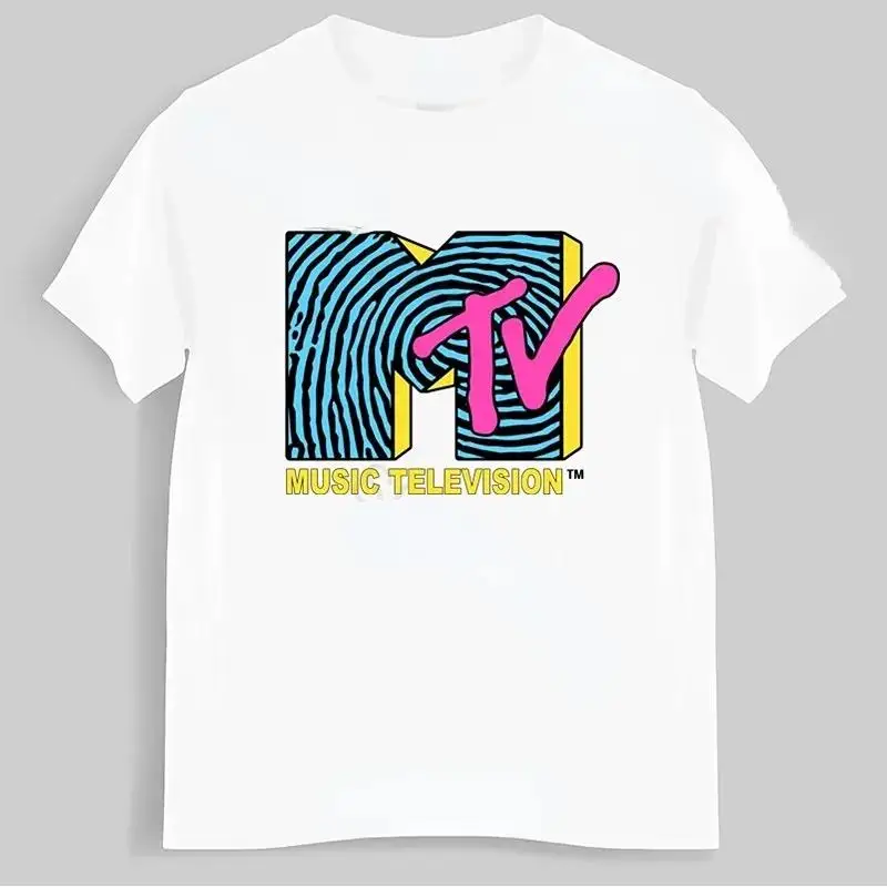 Mtv 음악 텔레비전 그래픽 티셔츠, 재미있는 남성 의류, 패션 힙합 TV 티셔츠, 플러스 사이즈 100% 코튼 유니섹스 티셔츠