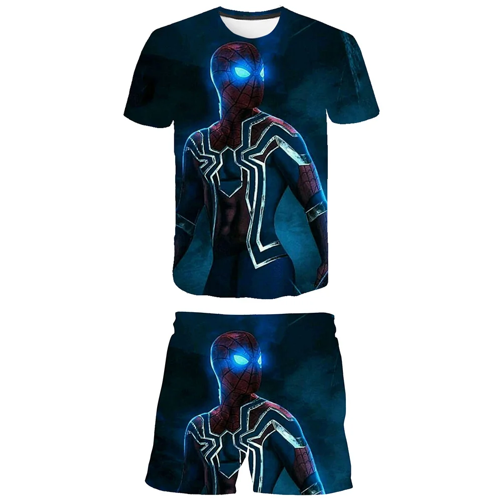 

Disney Spiderman Children Clothing Sets Summer Boys Girls Short Sleeve T Shirts + Short Trousers 2pcs/Suit New Kids 3D Outfits