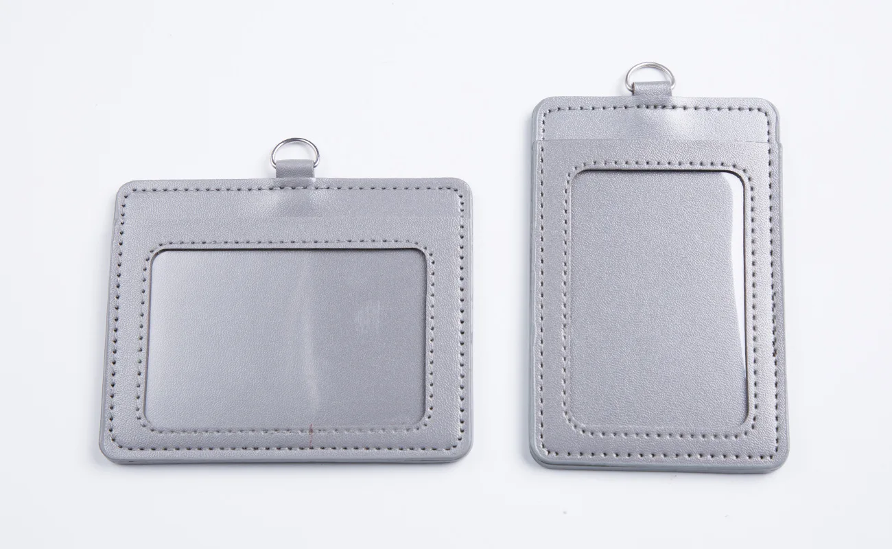 Pu Leather Badges Holder Strap Retractable Lanyard Horizontal Office Work Tag Credentials Pass ID Students Credit Card Protector retractable badge reel badge holder retractable id tag retractable id lanyard