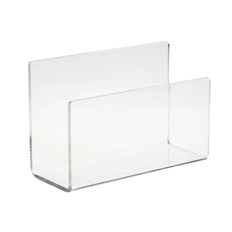 2PCS Countertop Acrylic Mail Organizer Holder For Desk 6x2.5x4 Inches Envelope Holder Letter Stand Home Office School Supplies