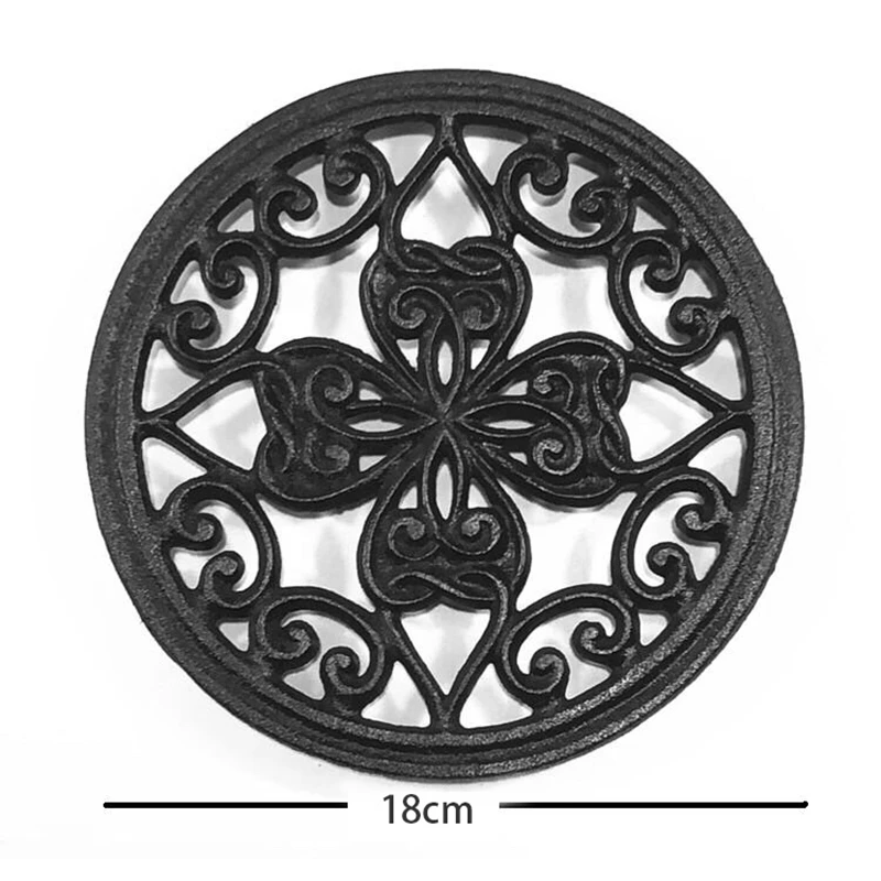 Cast Iron Teapot Trivet With Rubber Pegs For Dining And Kitchen Table, 7 Inch Diameter images - 6