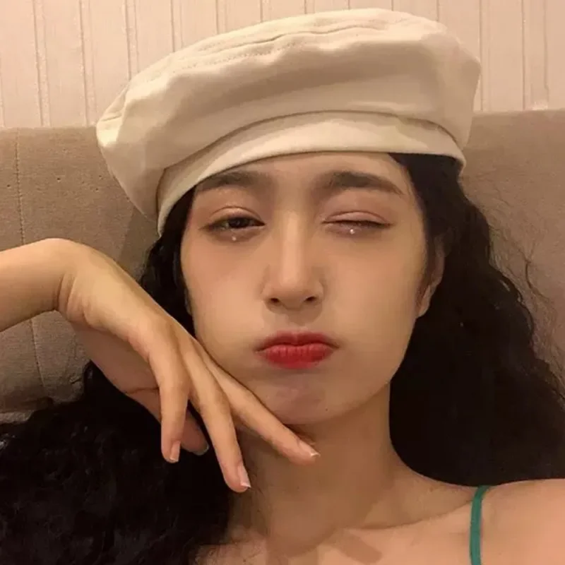 

Cotton Octagonal Berets Summer Women Girls Solid Color Thin Breathable Berets Daily Versatile Cute Beret Cap Fashion Accessories