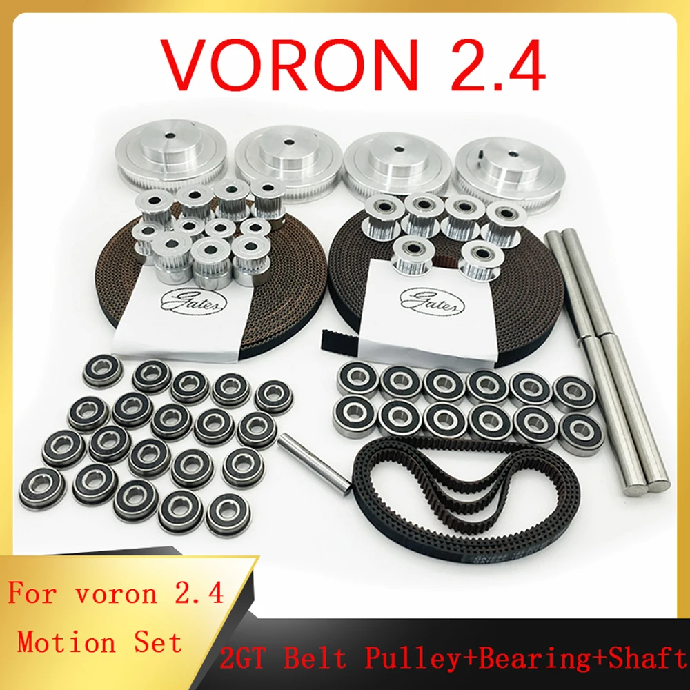 

VORON 2.4 Set 2GT Timing Pulley Moving Parts Gates GT2 LL-2GT Open Belt 16T/80T/20T Toothed Pulley 188-2GT Bearing 625 F695 2RS