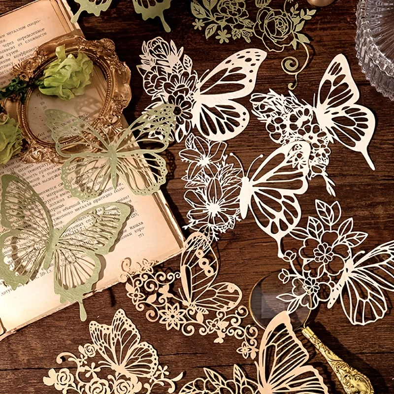 Decorative Scrapbooking Diary Album Vintage Lace Hollow Material Paper DIY Junk Journal Decoration Party Favor 10pcs/pack