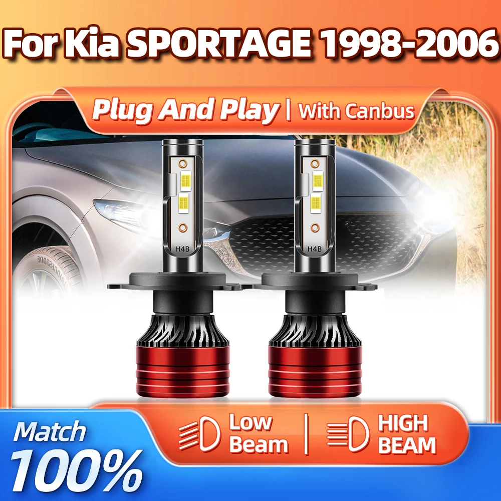 

LED Headlights Bulbs 20000LM With Canbus High & Low Beam Auto Headlamp 6000K For Kia SPORTAGE 1998-2001 2002 2003 2004 2005 2006