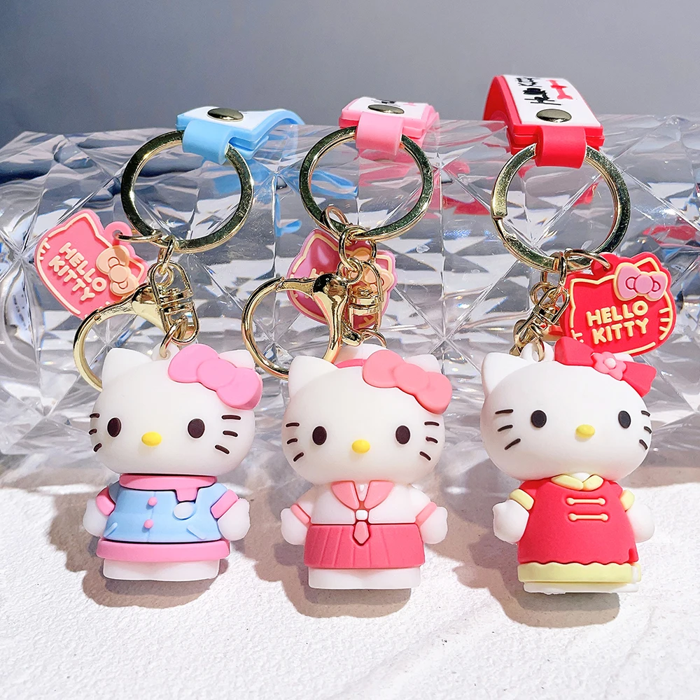 Cute Silicon Hello Kitty With Heart Keychain/Car Accessories/Backpack Charm