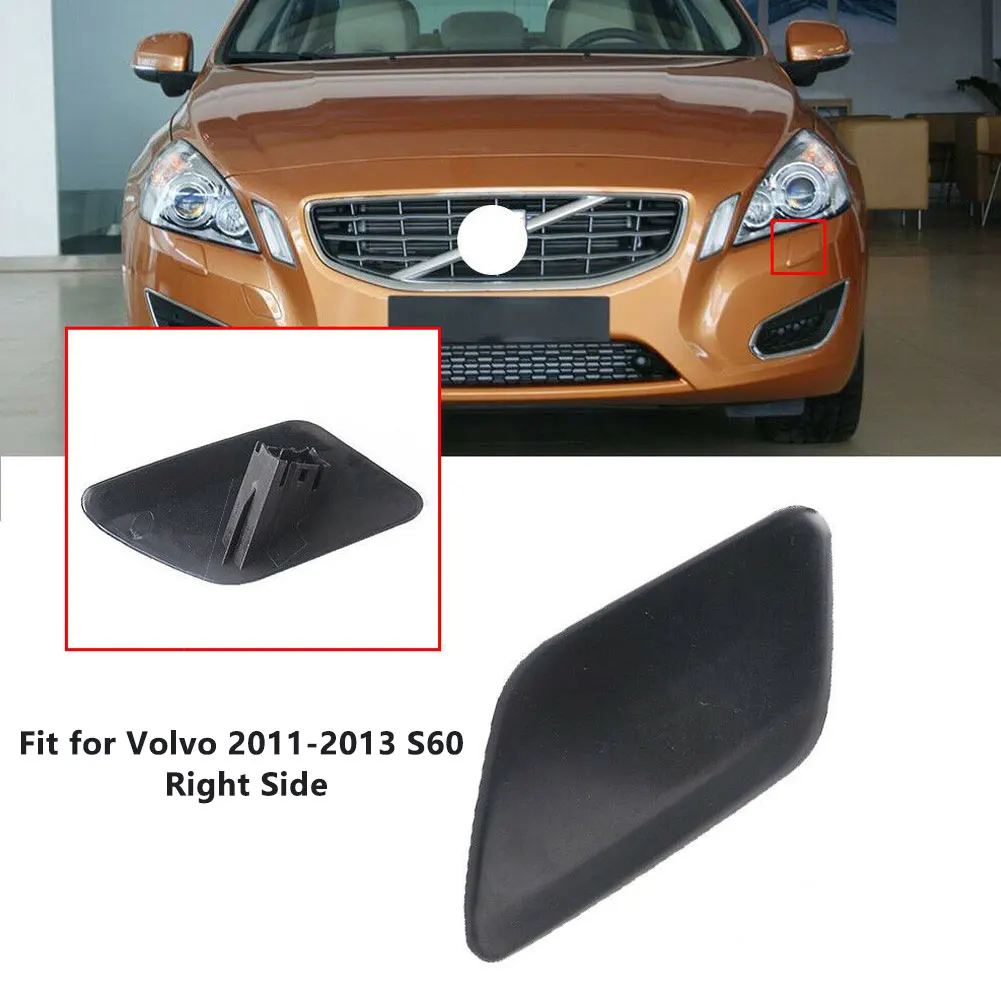 

1pc Left For Volvo S60 2011-2013 Primed Front Bumper Headlight Washer Jet Cover Cap 11x 7cm LxW 39802681 Car Exterior Part