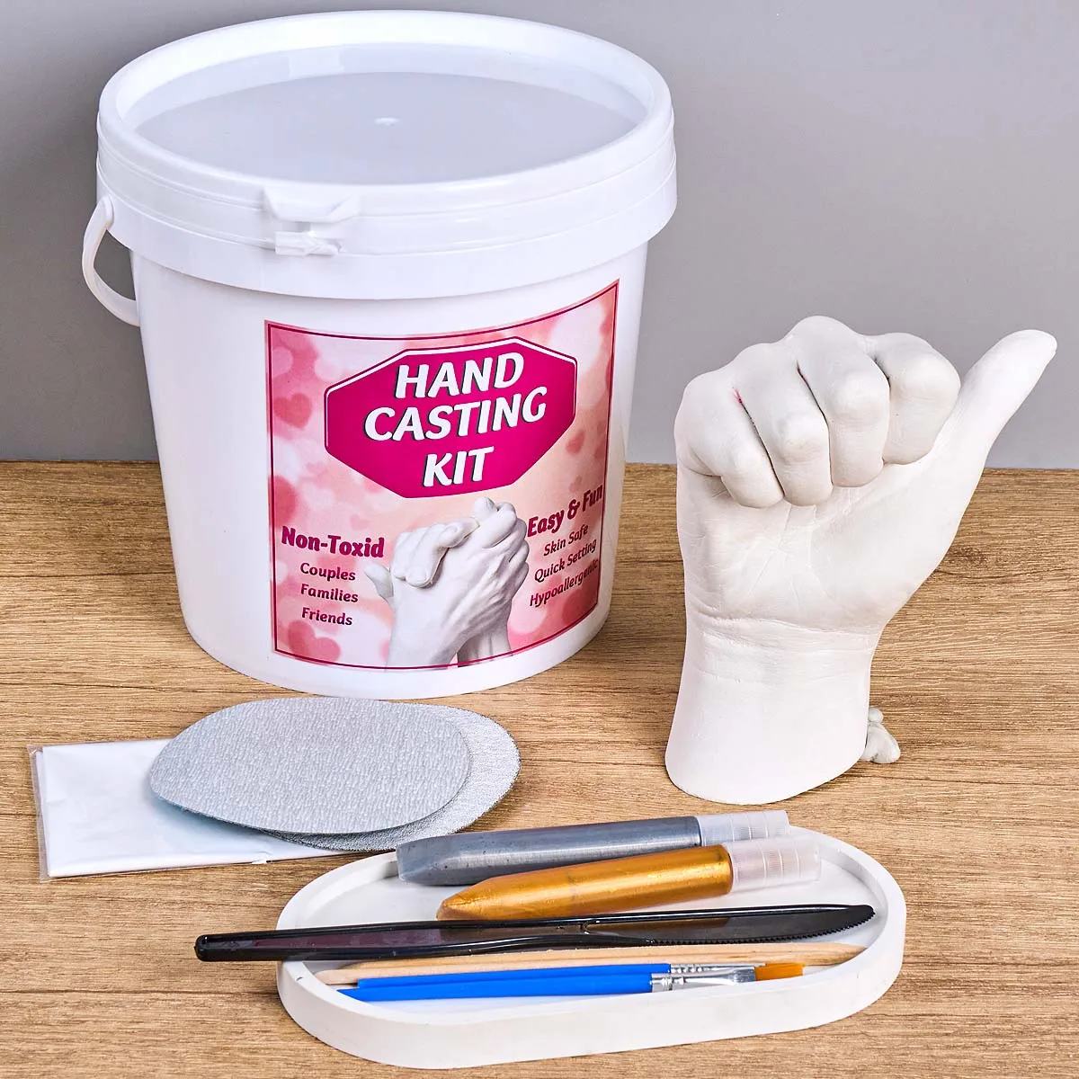 클론 파우더가 포함된 3D 핸드 모델 키트 DIY 발렌타인데이 어머니날 장식 공예 선물 만들기 용품 수제 기념품 세트