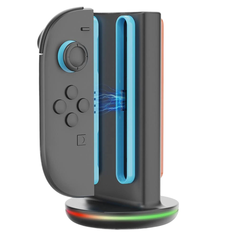 SW2051 For Nintendo Switch 2 Joy-Con Magnetic Charger Stand 4 Controllers RGB Lights Charging Dock Station Gaming Accessories
