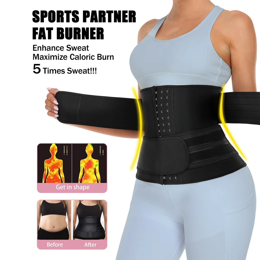 Women Men Breathable Neoprene Waist Trainer Belt Tummy Control Workout Waist Cincher Sauna Sweat Girdle Sport Waist Trimmer 4