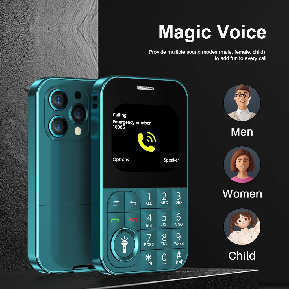 SERVO V9 Card Style Mobile Phone 2G GSM Magic Voice Blacklist Speed Dial FM Radio MP3 Dual SIM Standby Button Small Cellphones