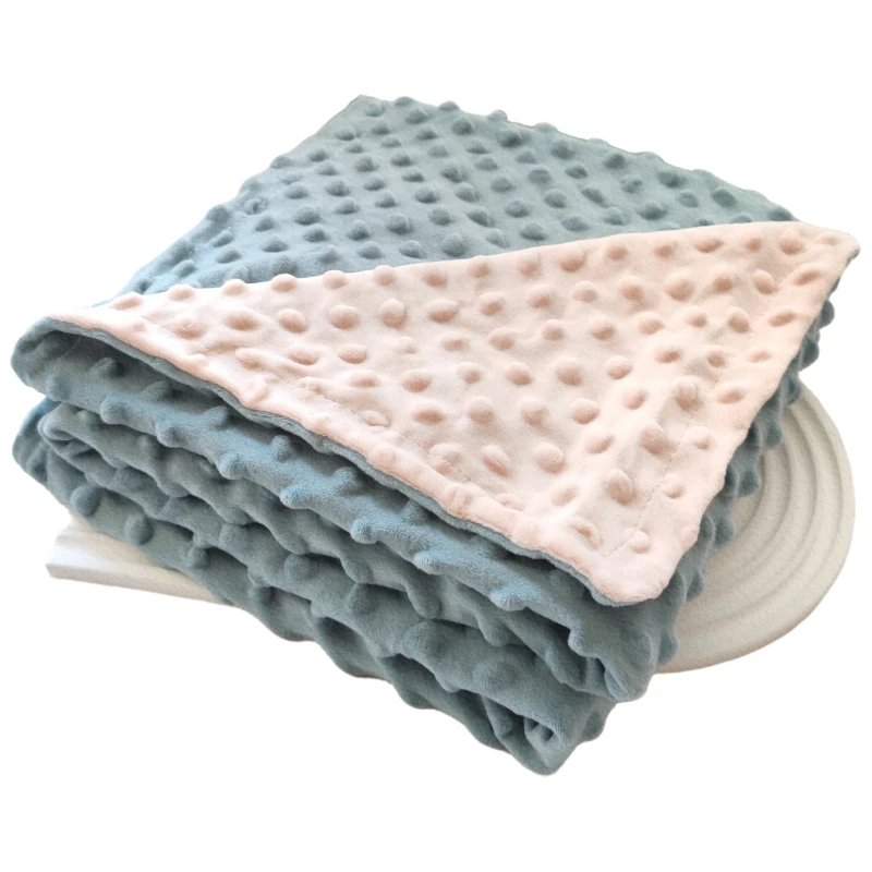 Baby Girls Blanket Solid Color with Double Layer Crystal Velvet Insulation Kids Swaddle Blanket Quilt Pacify the Birthday Gift 3