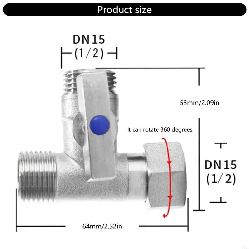 97QC T Connector Valves Adapter easy installs Stop Valves Simple Installs for Handheld Bidet Sprayer & Toilet Water Supply