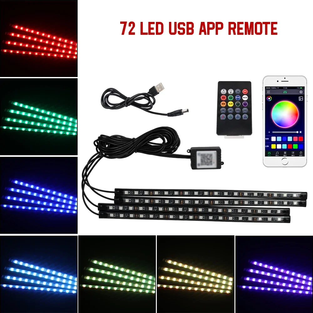 ตัวเลือกสินค้า โคมไฟ LED ตกแต่งรถยนต์ ปรับแสงได้ 5 ระดับ มีรีโมทคอนโทรล