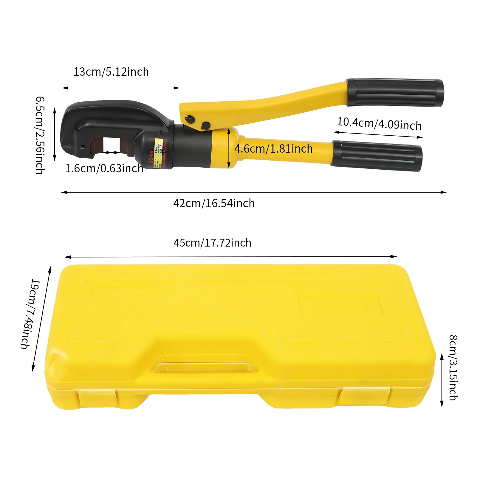 8 Ton Hydraulic Rebar Cutter Hydraulic Clamp Steel Bar Cutting Handheld Cutting Tool 16mm for Metal Chain Steel