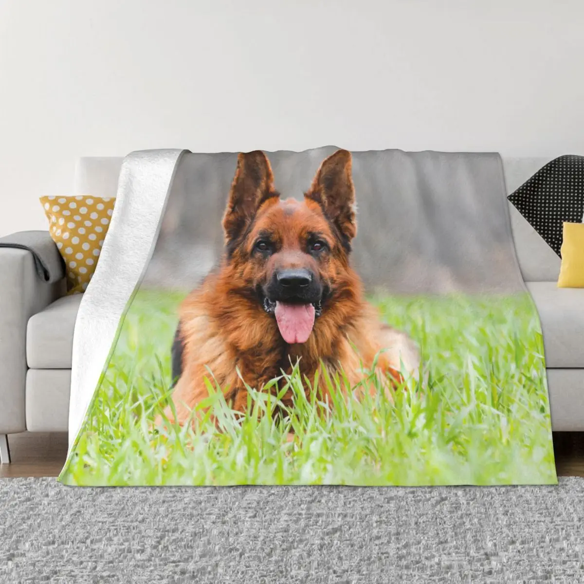 

Dog German Shepherd Blankets Animal Dogs Wool Throw Blanket Airplane Travel Personalised Soft Warm Bedspread