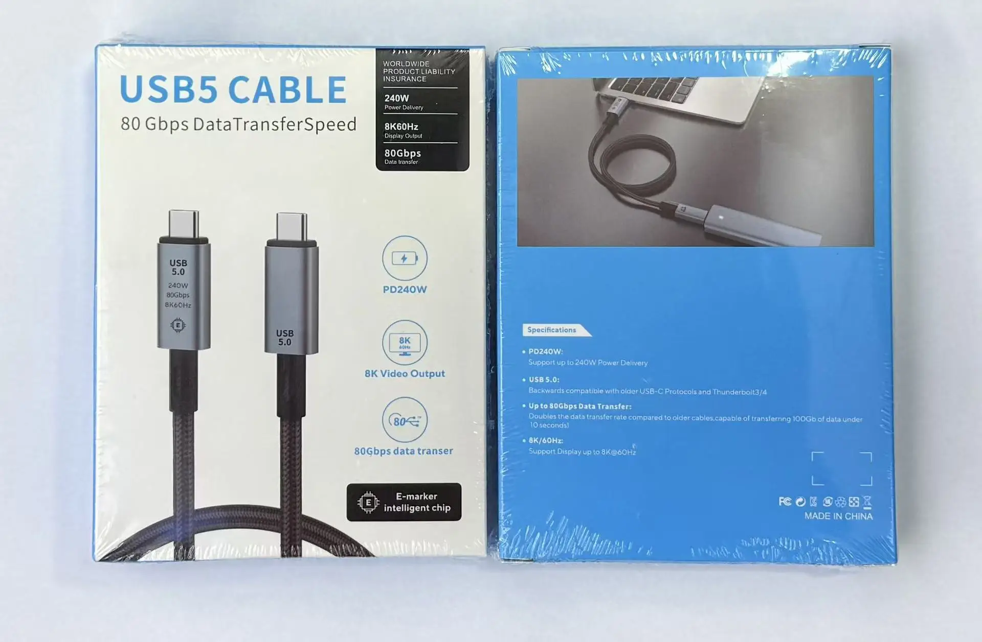 Ultra High-Speed USB-C to C Cable - 240W Fast Charging & 80Gbps Data Transfer