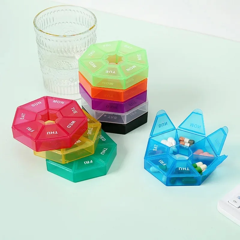 7 Days Pill Medicine Box Weekly Tablet Holder Portable Travel Mini Small Pill Box Pills Cases Storage Organizer Container