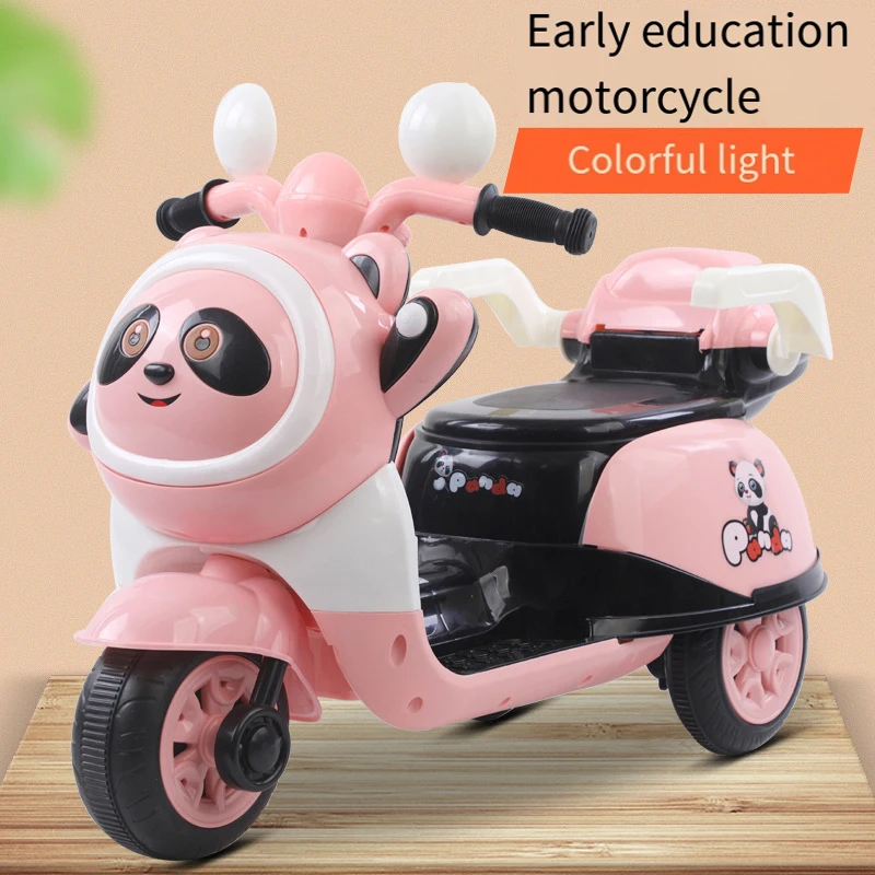 

Children's Electric Motorcycle Baby Toy Car Tricycle Panda Motorcycle Battery Car Boys Girls Rechargeable Early Education Music
