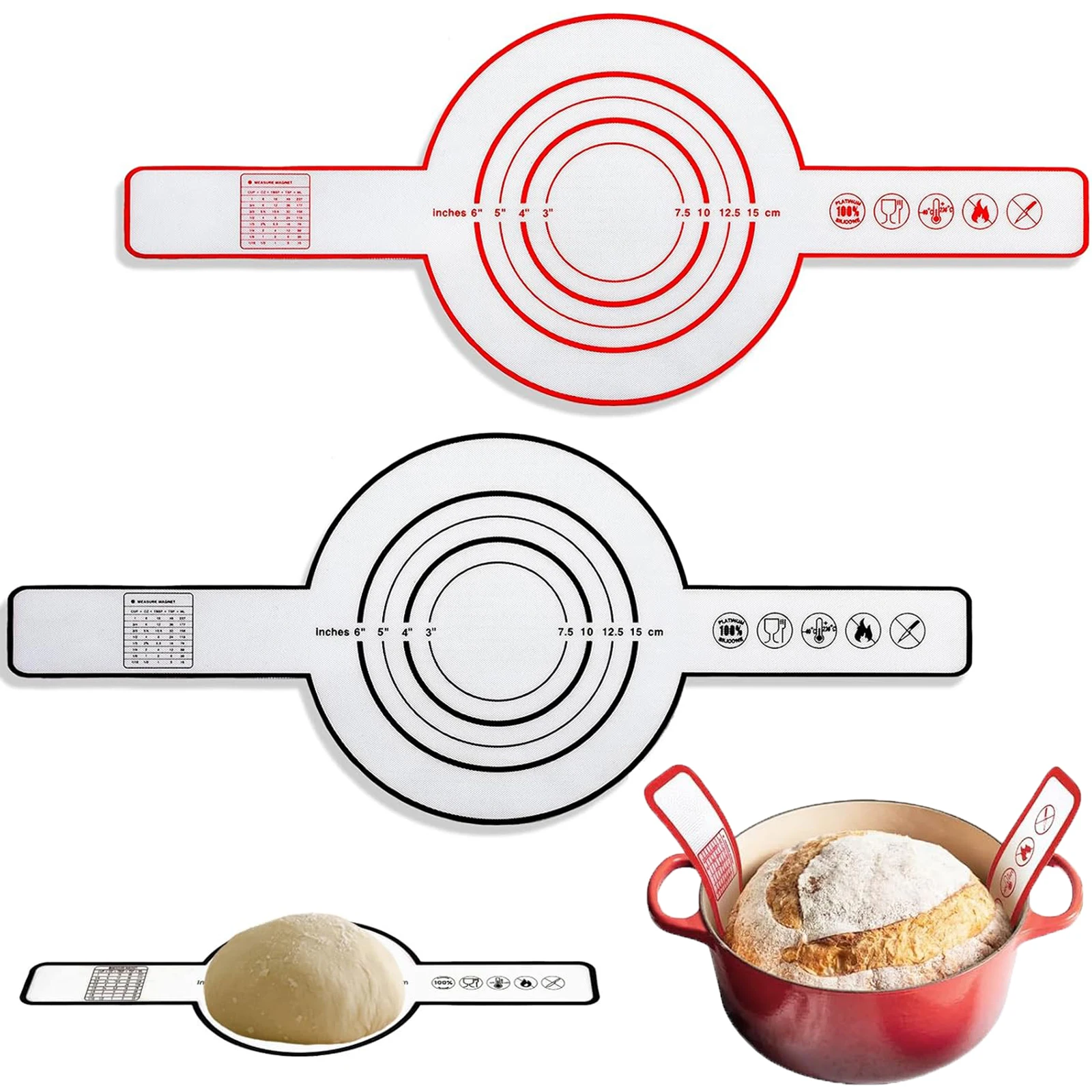 Silicone Baking Sling with Long Handles - Reusable Non-Stick Pastry Mat