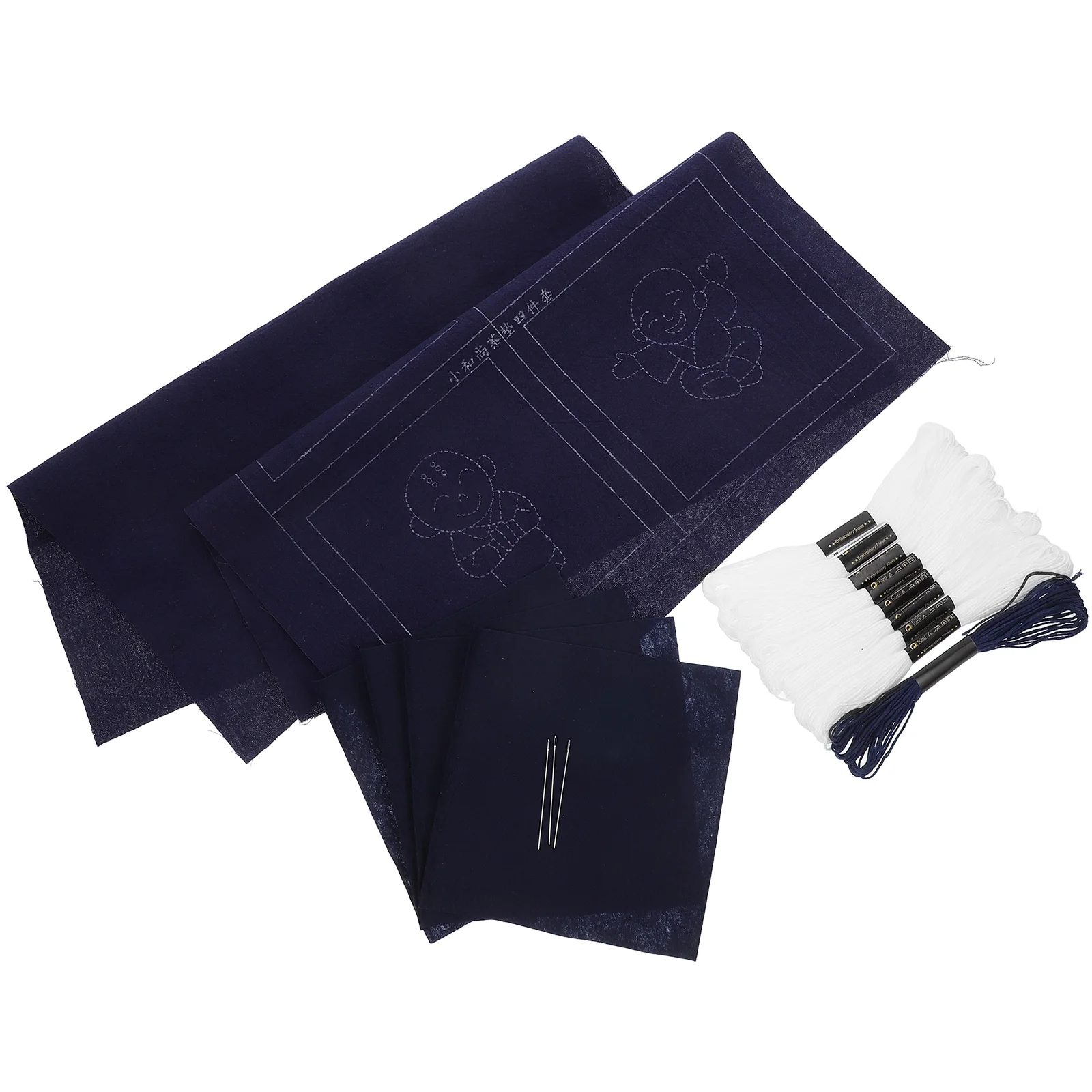 Handmade Monk Sashiko Coasters Embroidery Starter Kit DIY Tea Coaster Traditional Japanese Embroidery Coasters For Adults 1 Set