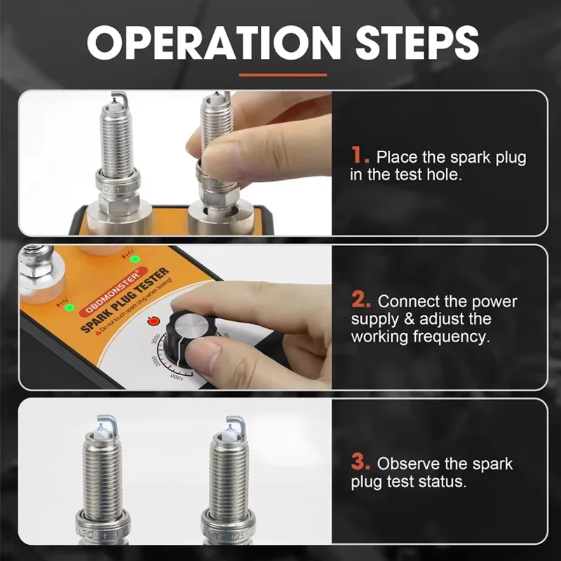 Automobile Spark Plug Tester Double Hole 0-6000rpm Working Frequency 12V Car Engine Ignition Coil Tester Diagnostic Tool