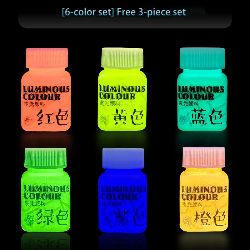 Luminous Glow-in-the-Dark Fluorescent Acrylic Paint for DIY Textile and Wall Art