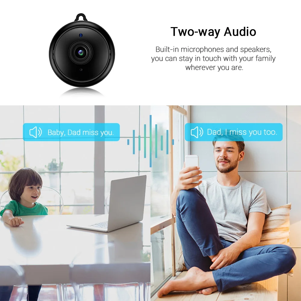Mini Wifi Ip Camera Hd 1080P Wireless Indoor Camera Nightvision Bidirezionale Audio Motion Detection Baby Monitor Wifi Ip Mini Camera