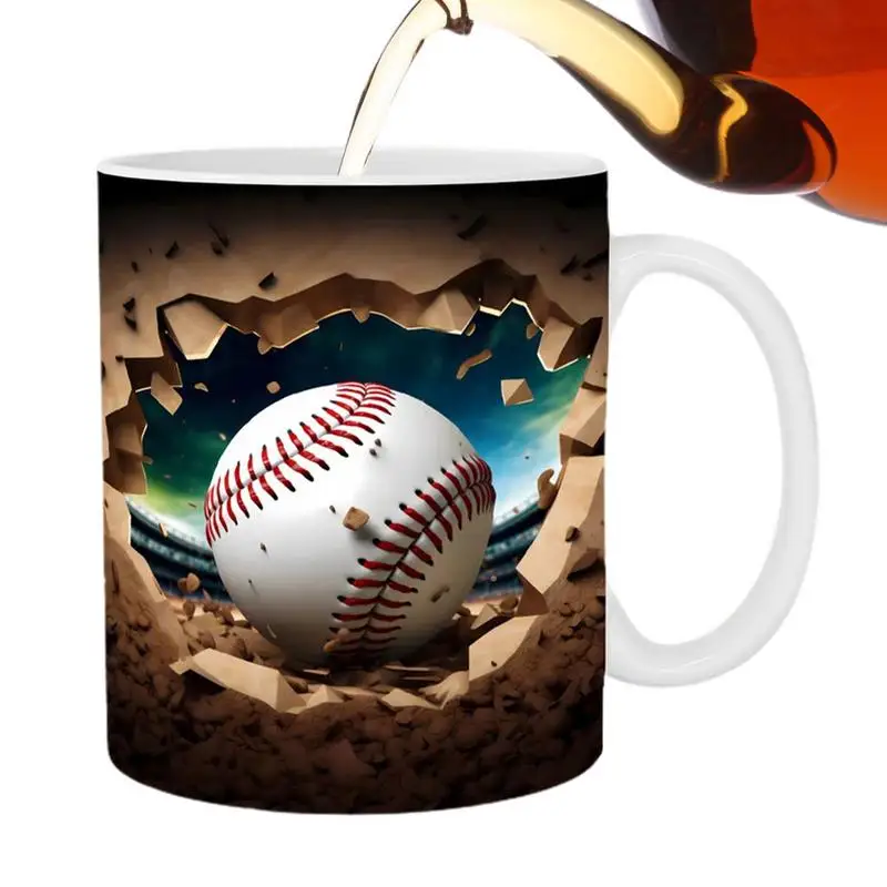 

Кружки с 3D-эффектом, 350 мл, керамические кружки с 3d-рисунком спортивных шаров, изящные и гладкие аксессуары для фотобудки, для кабинета, журнального столика