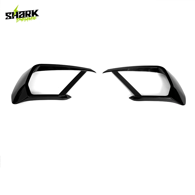 2Pcs/Set A Style Front Splitter Lip WITHOUT rador hole For VW T6.1 Transporter-Gloss Black