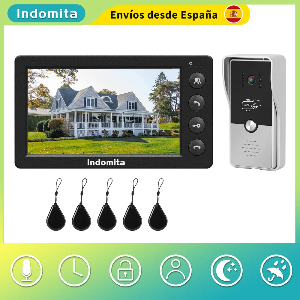 Indomita videoportero,telefonillo portero automático,portero automático  telefonillo,videoportero con cable, sistema de intercomunicación para el  hogar, timbre de calle con cámara, panel de llamadas analógicas RFID -  AliExpress