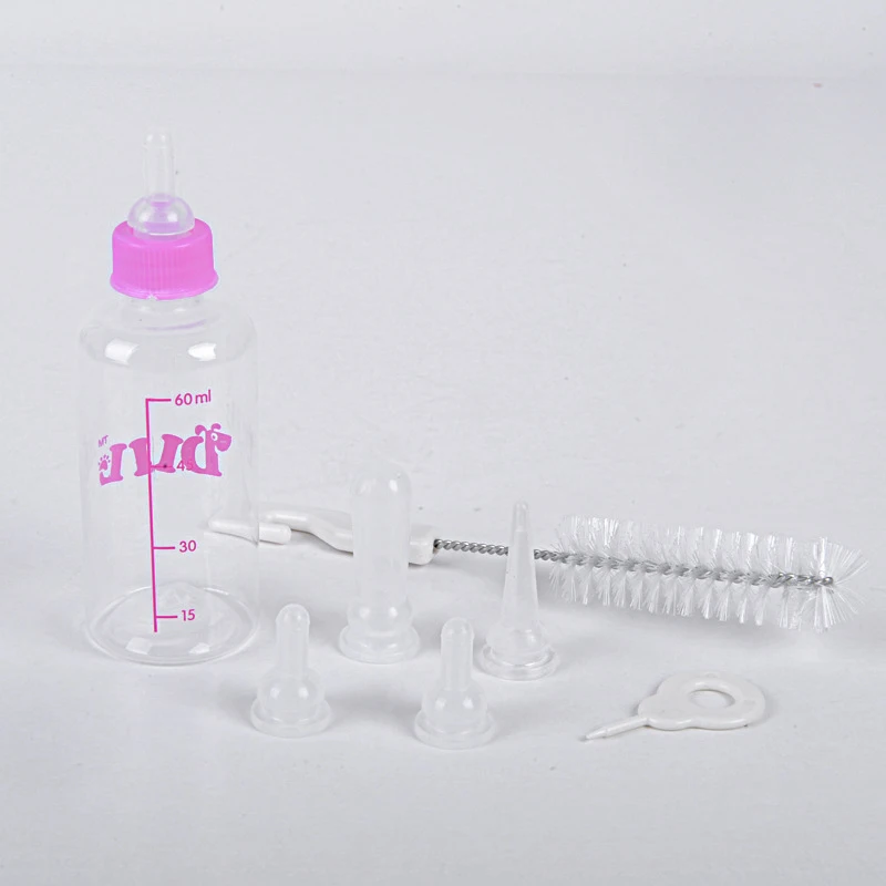 Kit di biberon per cuccioli con spazzola per la pulizia biberon per animali domestici con Set di assistenza infermieristica per l'alimentazione dei capezzoli di ricambio - immagine 5