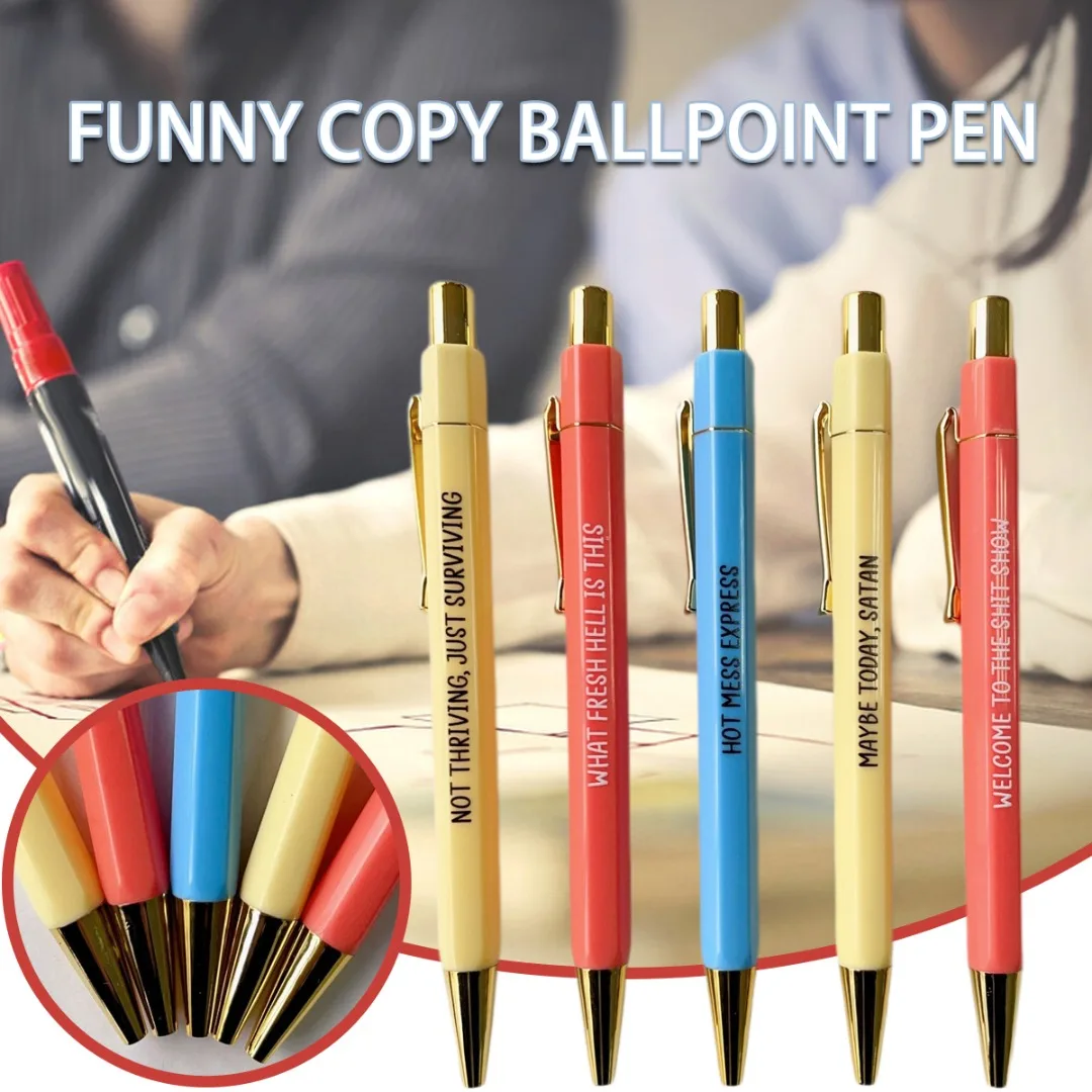 10 Pieces Office Pens Funny Pens Demotivational Sarcastic Ballpoint Pens  For Office, Black - AliExpress