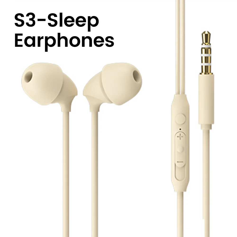 Type-C/3.5mm Earphones Wired Soft Silicone Sleep Headphones With Mic Handsfree  Headset In-Ear HIFI Earbuds For Mobile Phones 2