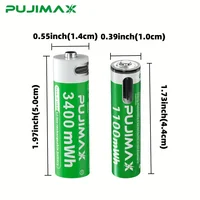 PUJIMAX 1.5V AAA/AA 3400mWh 1100mWh Rechargeable Battery USB Type-C Rechargeable Li-ion Battery For Remote Control Electric Toys 3