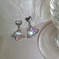 Y2K Heart Planet Drop Earrings for Women Harajuku Fashion Punk Girl Crystal Stars Earring 2025 Korean Trendy Party Jewelry Gifts - Image 4