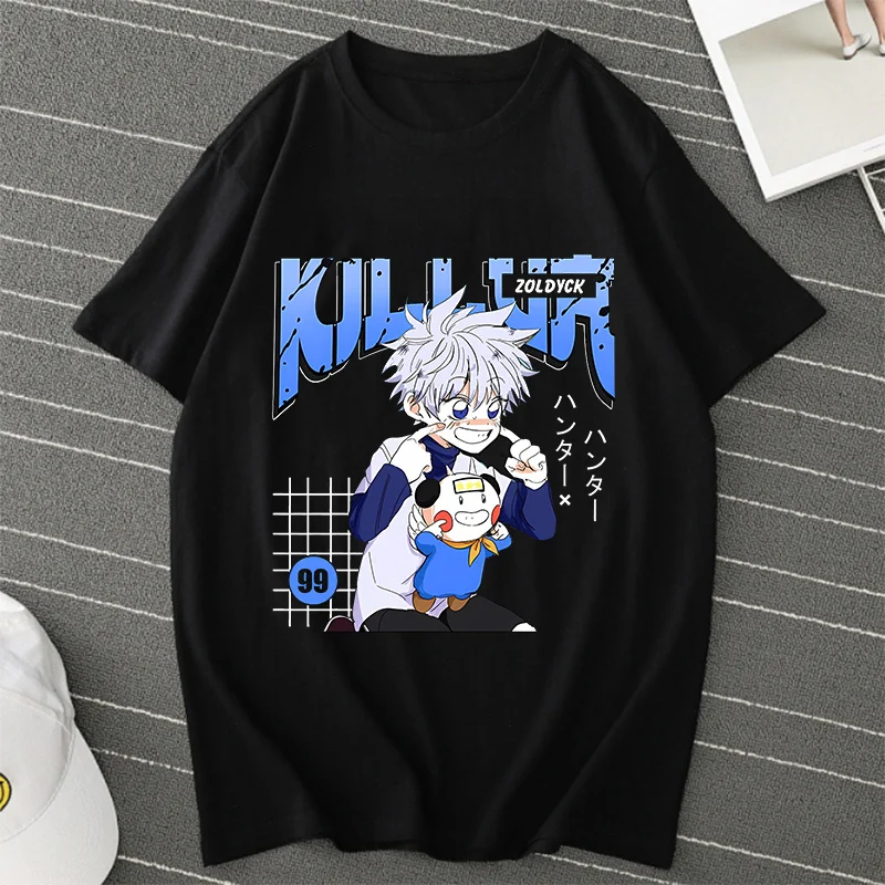 Flowereyes Uomo Donna Anime Hunter X Hunter Maglietta Killua Camicetta Con Scollo A O Manica Corta Gon Freecss Cosplay T Shirt 122120126