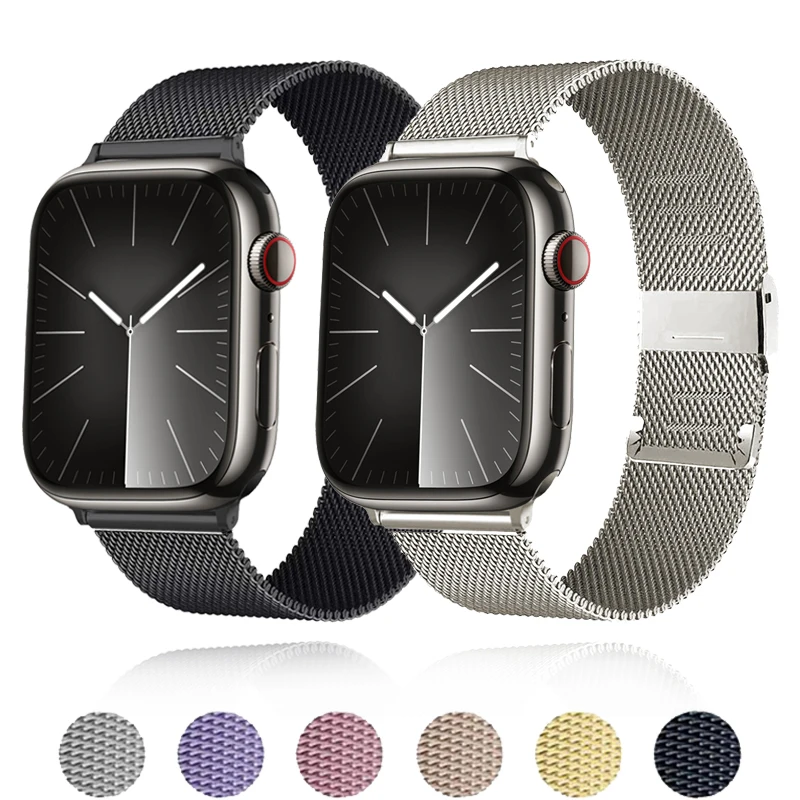 Cinturino Milanese Per Apple Watch Ultra 2 Band 44Mm 40Mm 45Mm 41Mm 49Mm 42Mm 38Mm Correa Bracciale Iwatch Series 3 5 6 Se 7 8 9