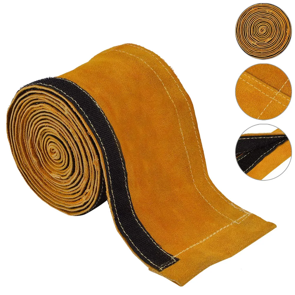 

Stitched Mig/Plasma Cable Jacket Hose Protector Heavy Duty Cowhide Leather Abrasion Resistant for TIG Welding Torch