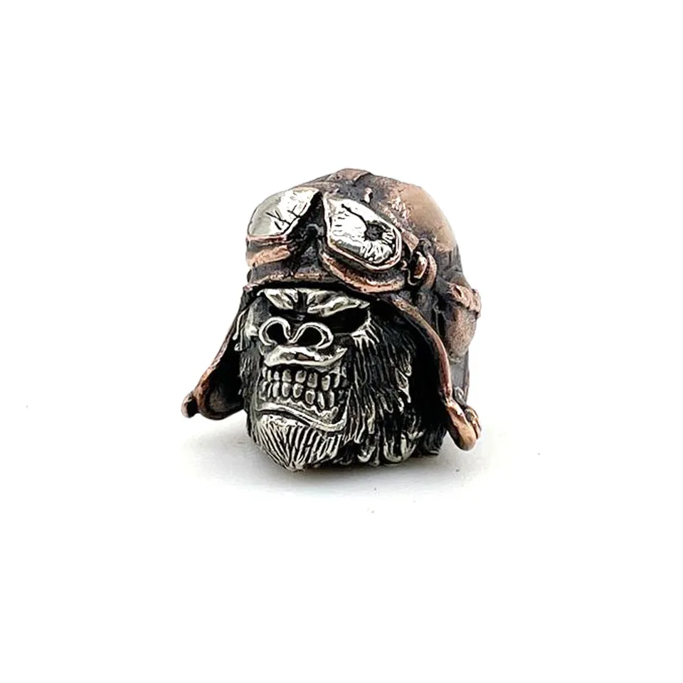 OLSKFUH Gorillakopf Perle Messing | EDC Anhänger Schmuckzubehör | 13x20mm Paracord Perle