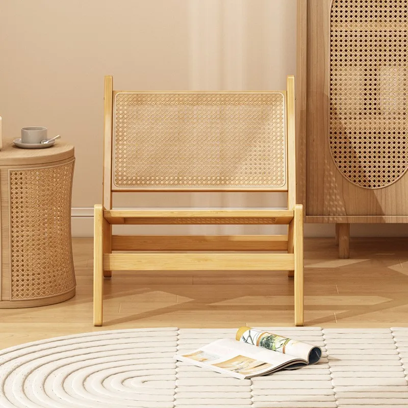 Realife Vine Woven Leisure Chair Single Sofa Chair For Home Use Quiet Style Home Kangaroo Bamboo Woven Creative Lazy
