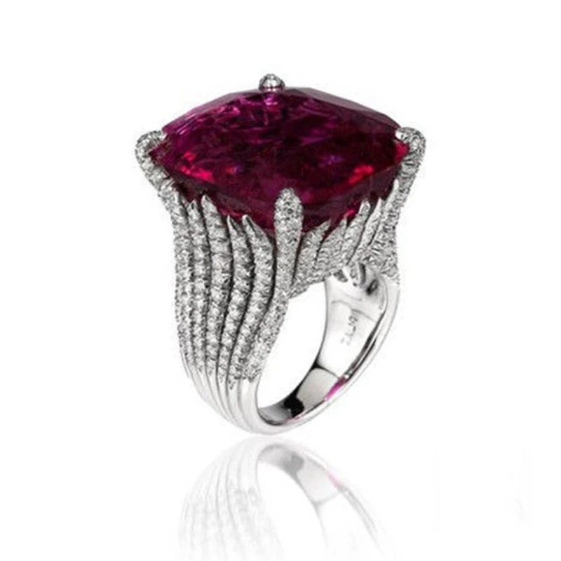 Classic 925 Silver Ring 3Ct AAA+ Zircon Wedding Sterling Jewelry Rings Engagement for Women Girls Xmas Gift