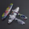 Floral Small Oval Reading Glasses with Case Vintage Anti Blue Light Eyewear Women Men Spring Hinge Computer Readers Eyeglasses 3