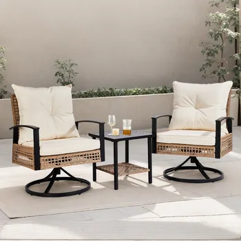 Swivel Rocker Patio Chair and Table 1