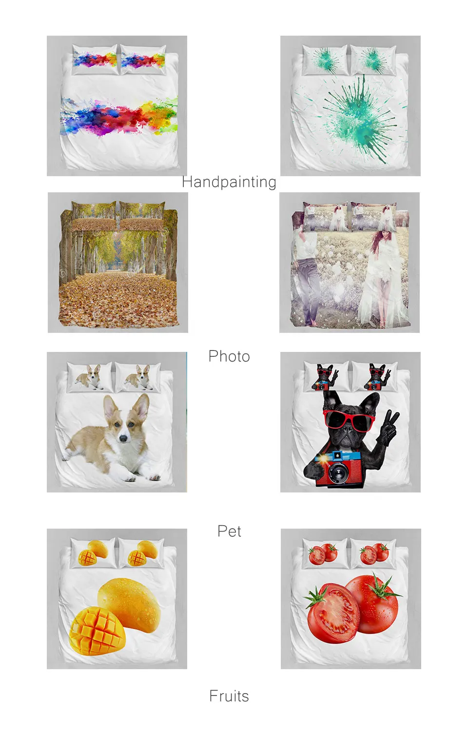 Description Picture 3 of itemCustom Fitted Sheet from Photos, Personalized Bed Sheets for Home Decor, Customized DIY Bed Cover Deep Pocket with 2 Pillowcase