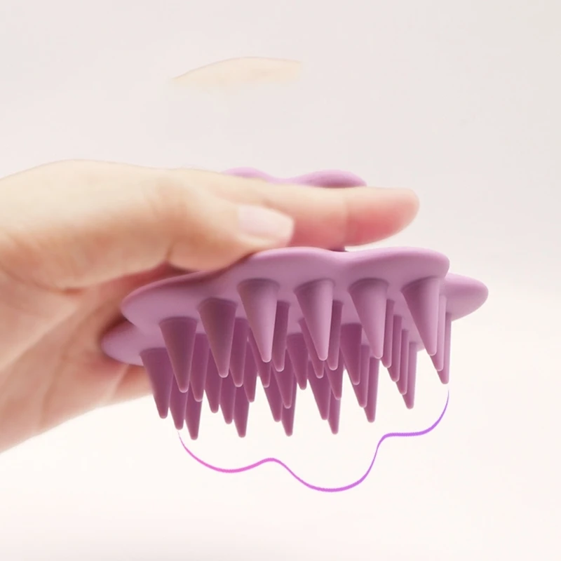 Soft Silicone Baby Head Scalp Massager Shampoo Brush Manual Hair Scrubber with Flexible Bristles Baby Hair Scrub Brush Care