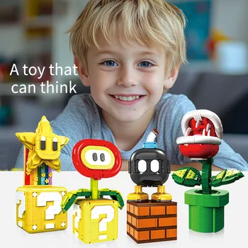 Creative Fire Flower Venus Flytrap Bomberman Building Blocks Set MOC Model Kit DIY tabletop decorations Toys for Girl Boys