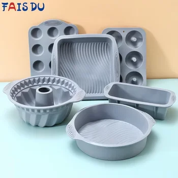 Gray Silicone Cake & Muffin Pan – High Temp Resistant 1