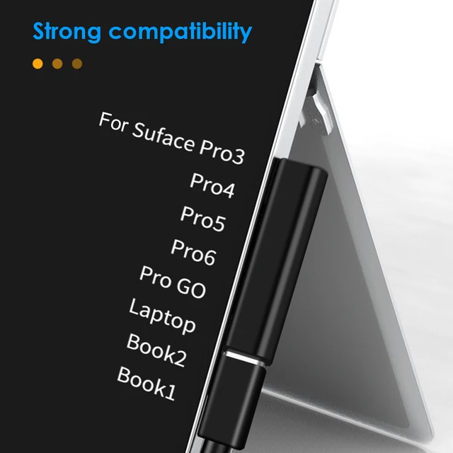 USB C адаптер для быстрой зарядки, 15 В/3 А, для Microsoft Surface Pro 7/6/5/4/3/Go/ Book1/2 4