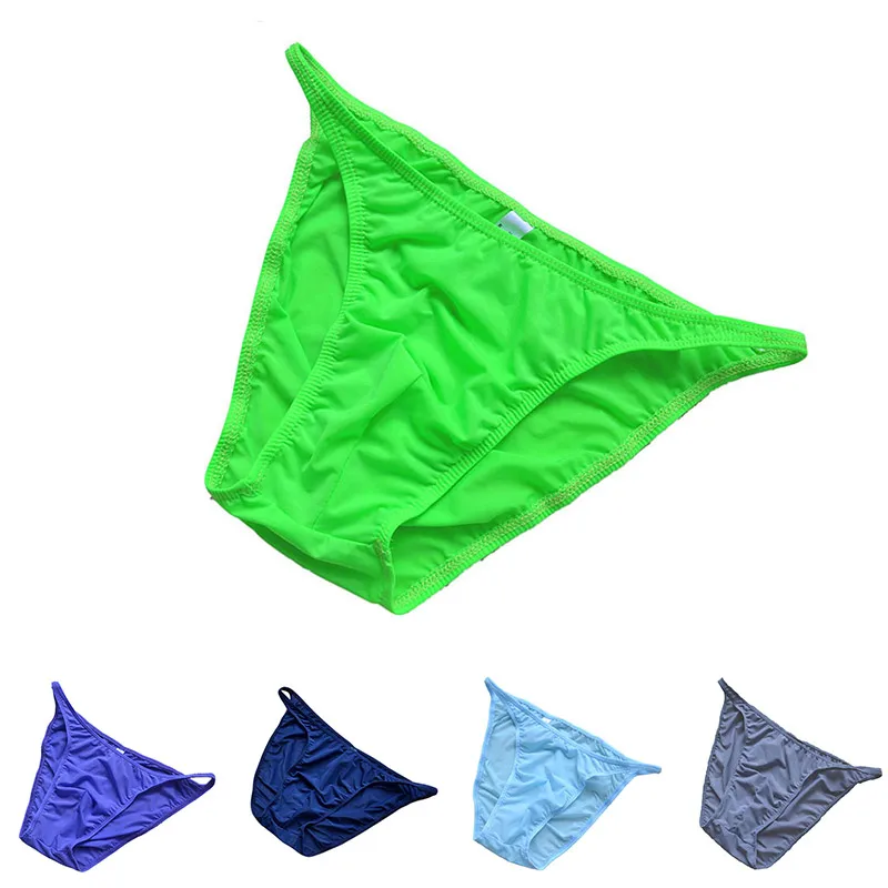 Ropa interior Sexy para hombre, Mini bragas translúcidas de cintura